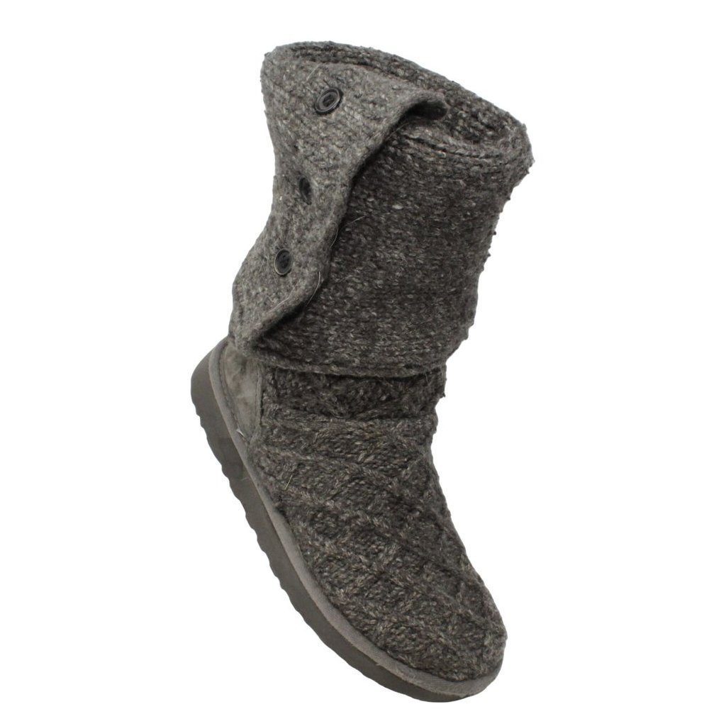 UGG Womens Size 6M Classic Lattice Cardy Pure Knit Boot Tall Charcoal Gray